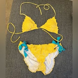 Victorias Secret yellow polka dot bikini size medium